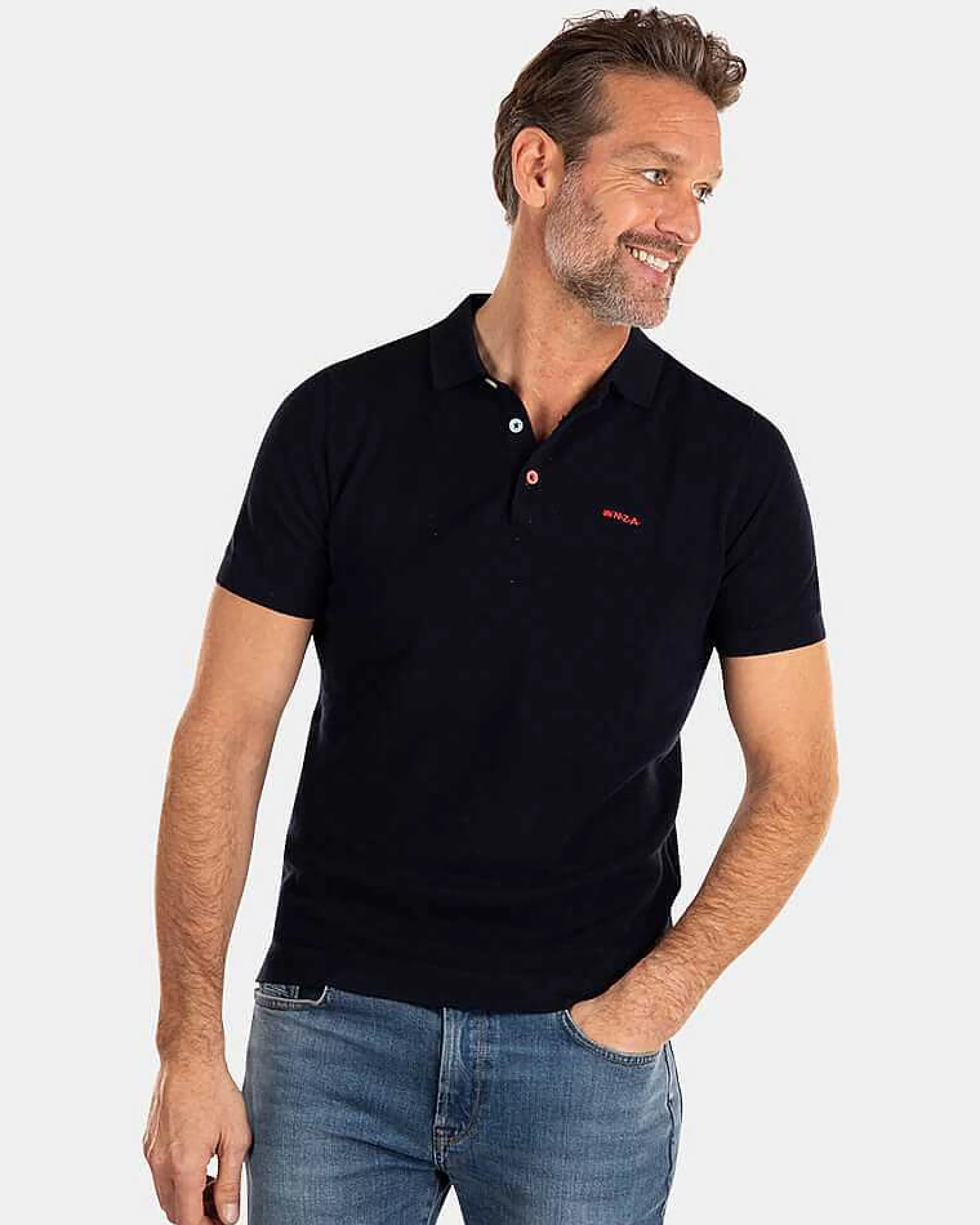 NZA New Zealand Auckland Polo-Shirts | Effen Polo Met Korte Mouw-Traditional Navy