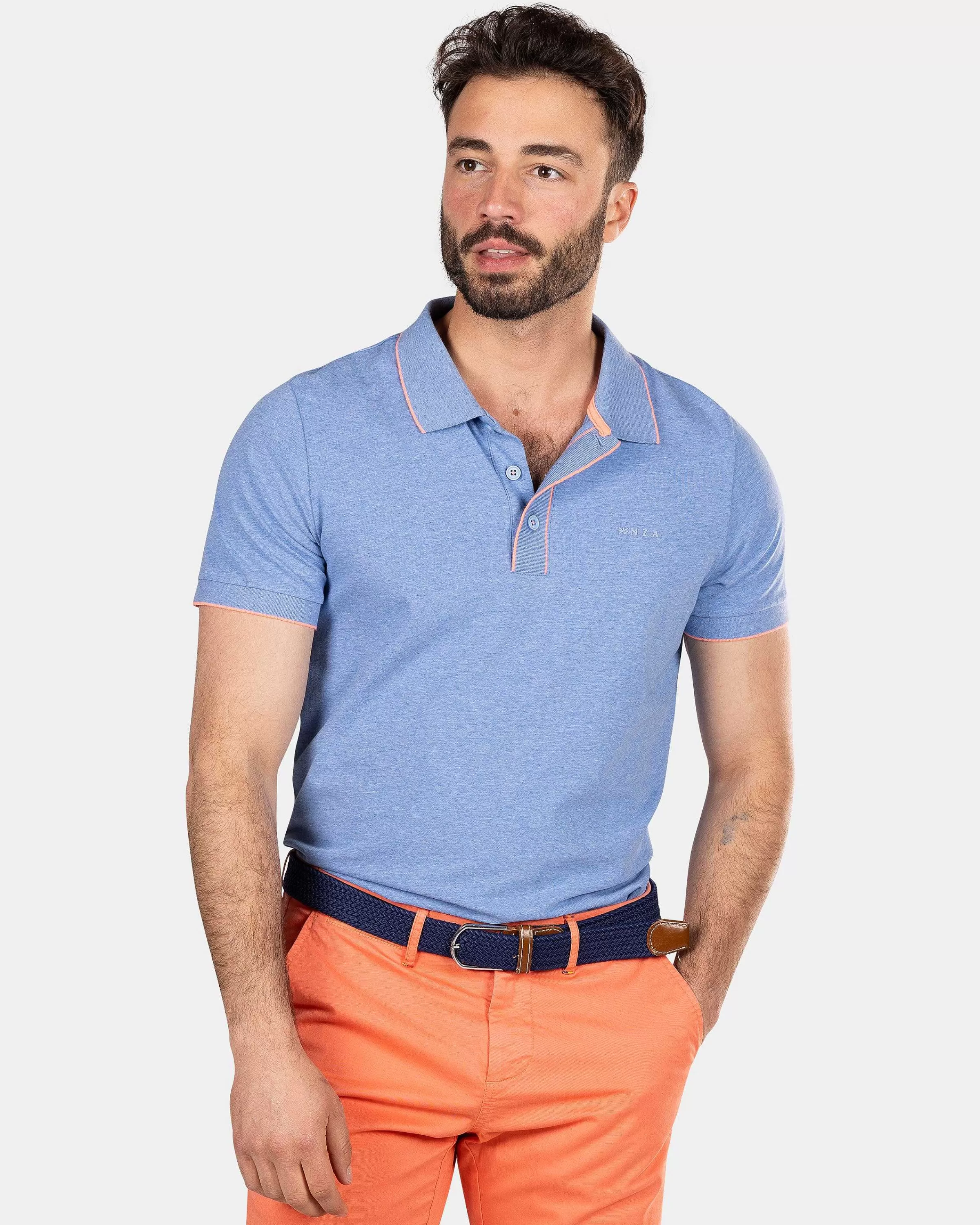 NZA New Zealand Auckland Polo-Shirts | Effen Polo Met Stretch-Bed Blue