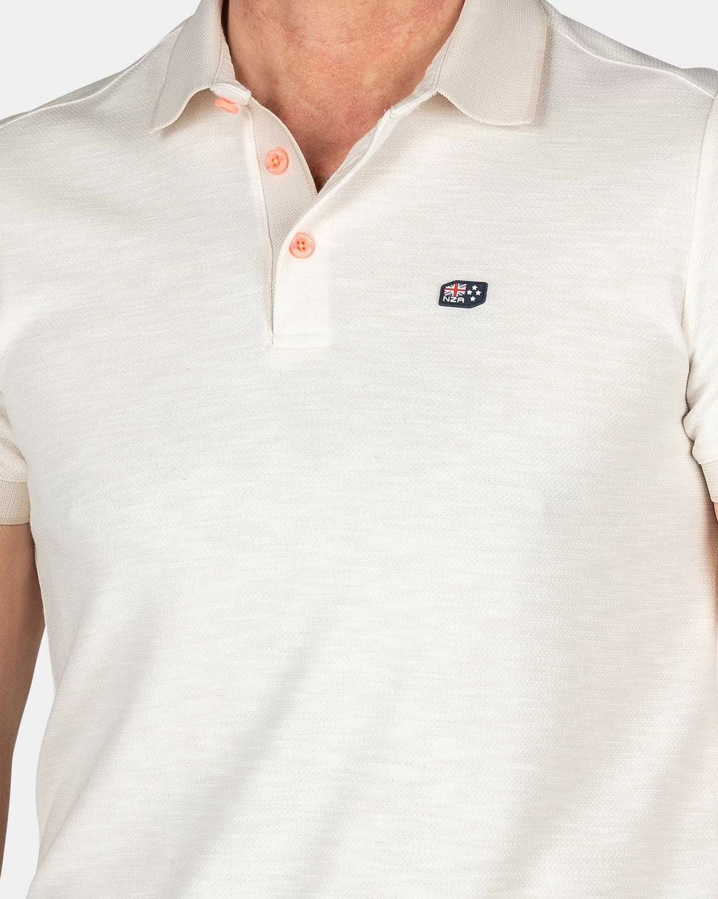 NZA New Zealand Auckland Polo-Shirts | Effen Polo Van Duurzaam Materiaal-Cream Melange