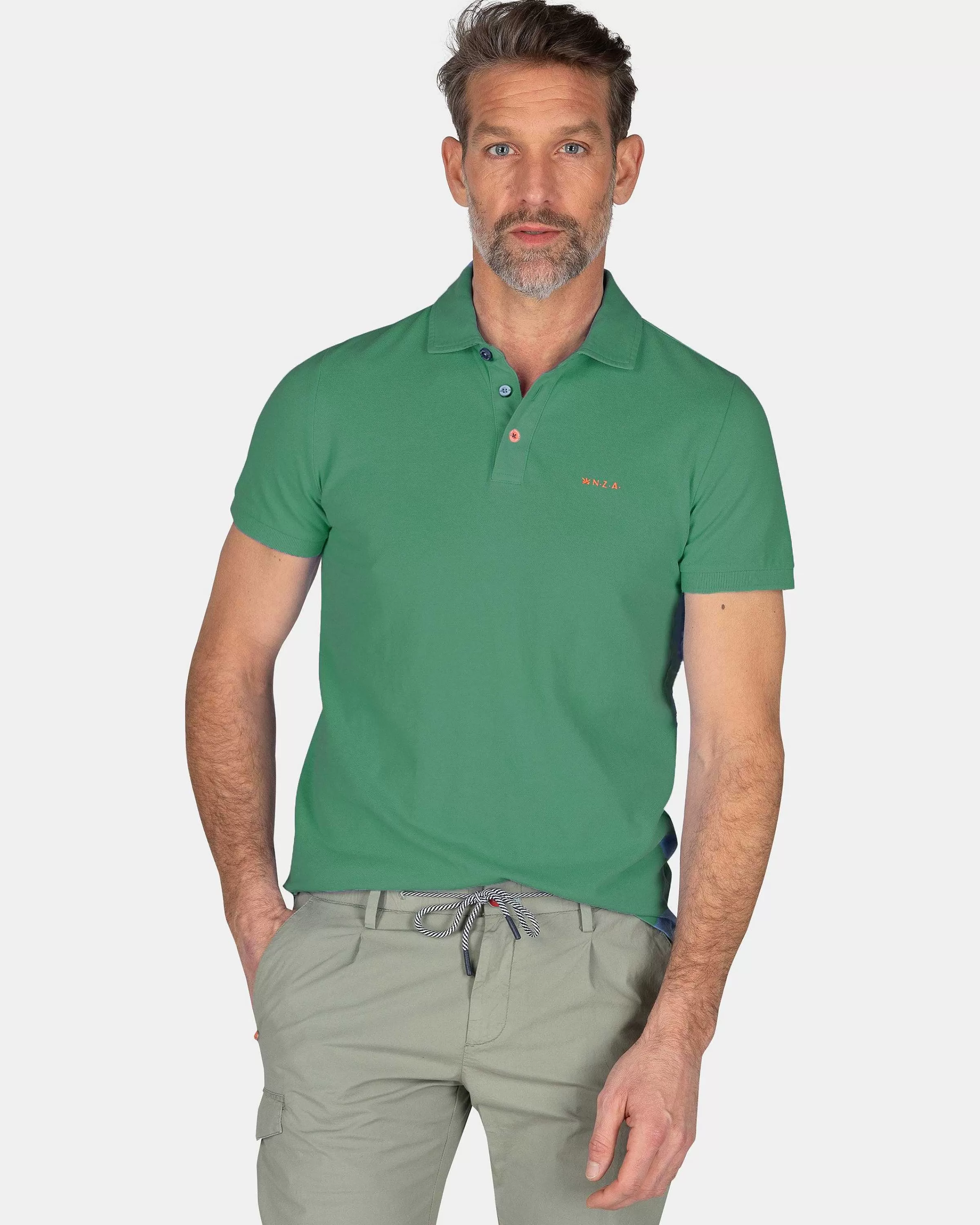 NZA New Zealand Auckland Polo-Shirts | Effen Polo Van Katoen-Amazon Green