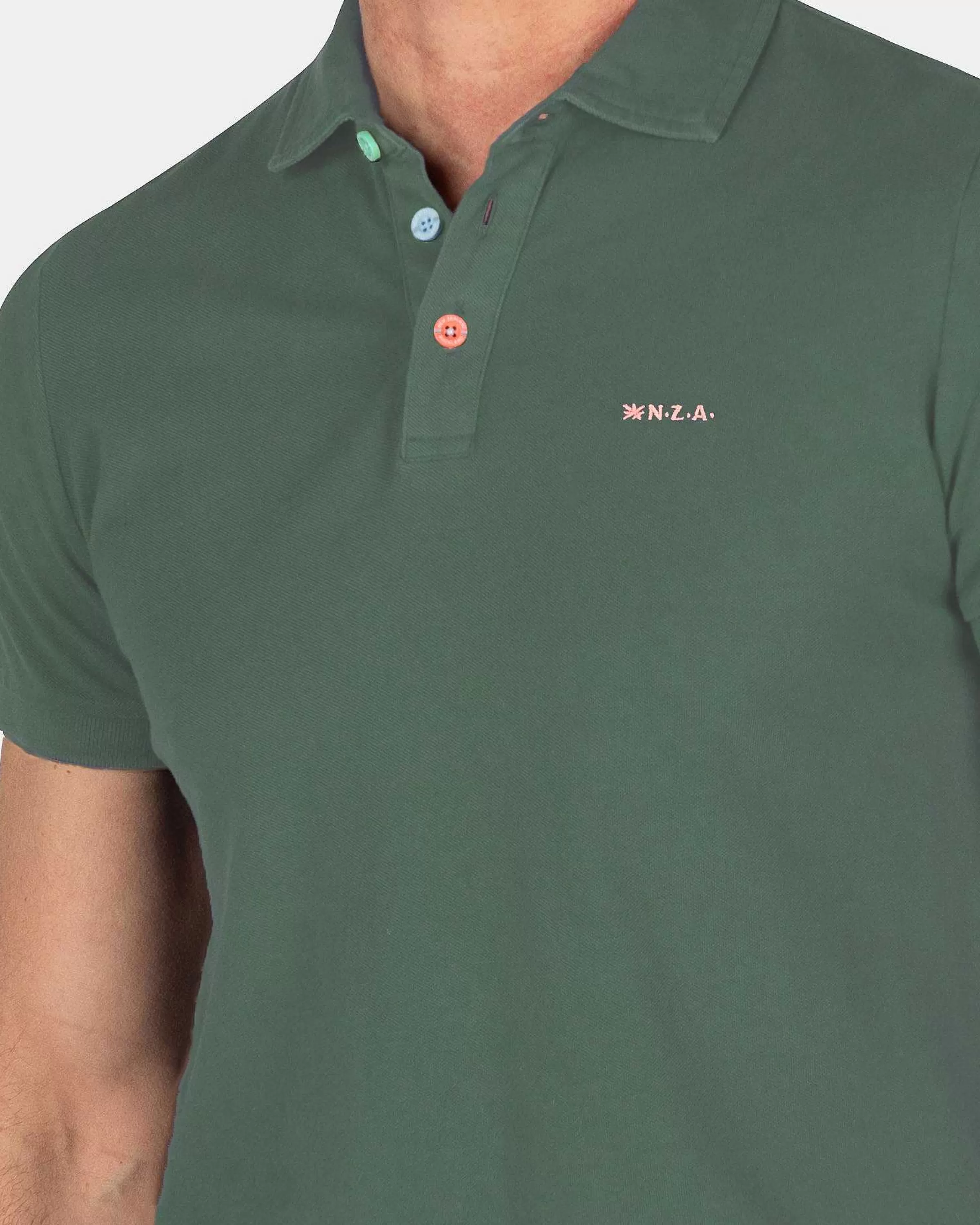 NZA New Zealand Auckland Polo-Shirts | Effen Polo Van Katoen-Chalk Green