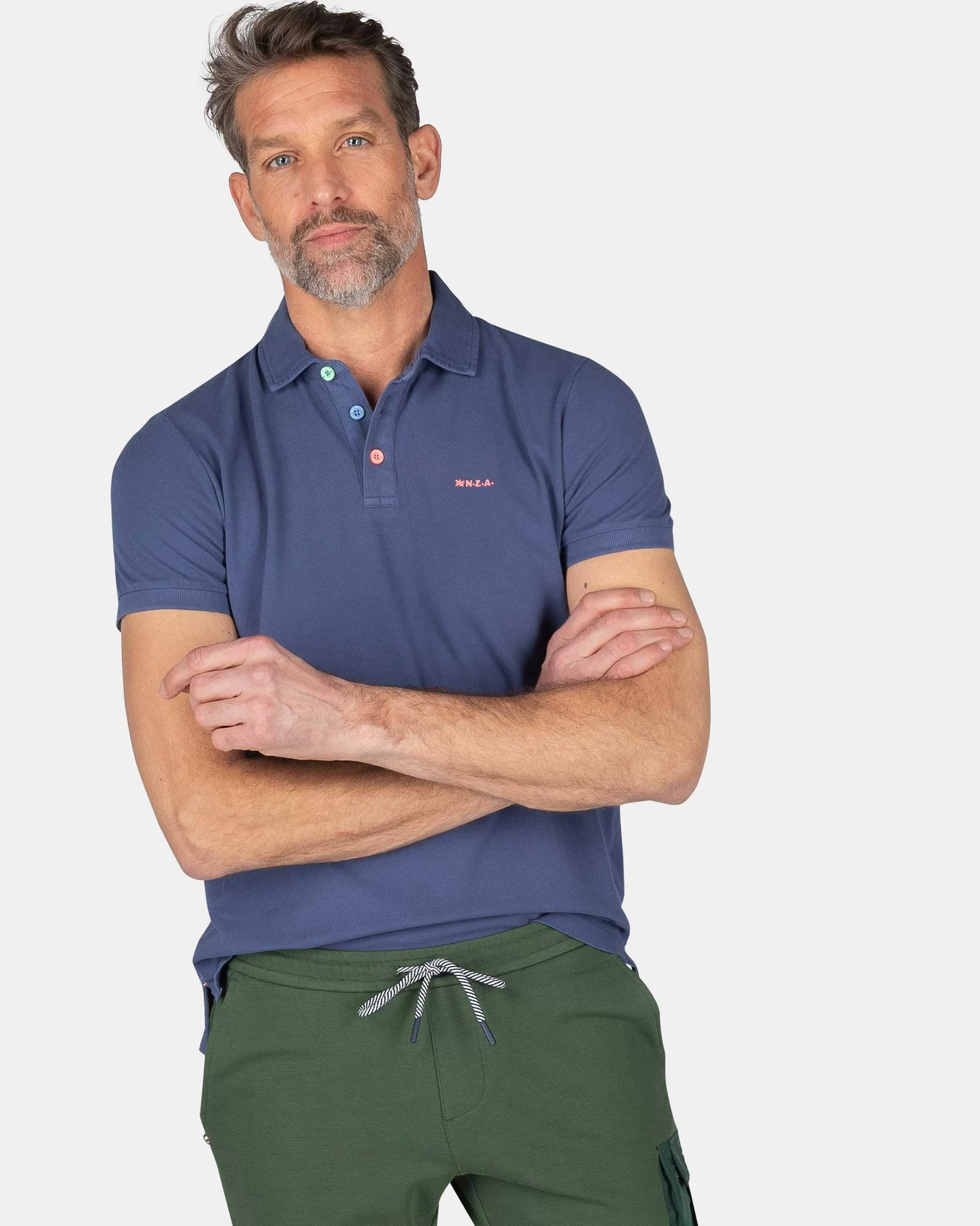 NZA New Zealand Auckland Polo-Shirts | Effen Polo Van Katoen-Dusk Navy