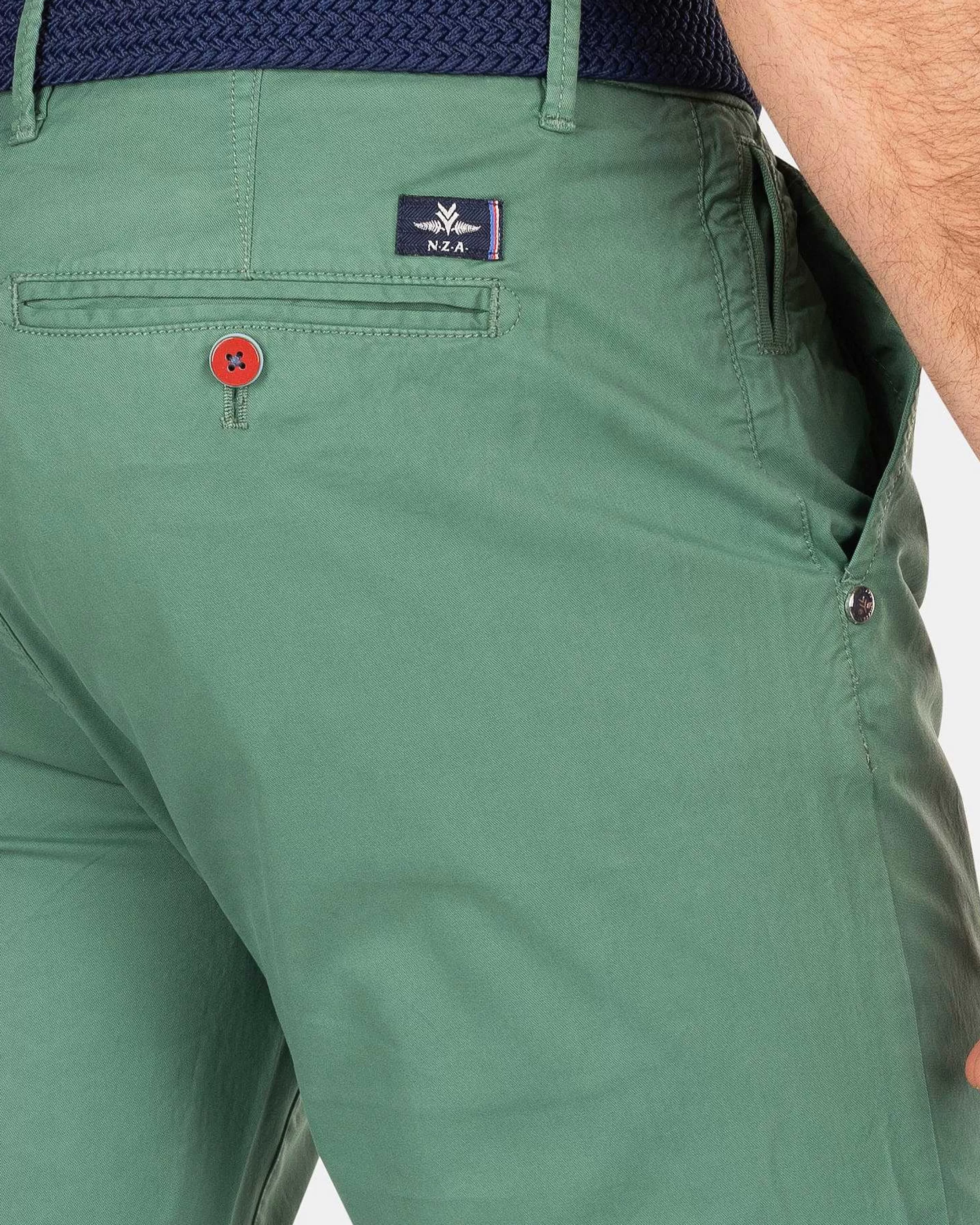 NZA New Zealand Auckland Broeken | Katoenen Chino Met Stretch-Amazon Green