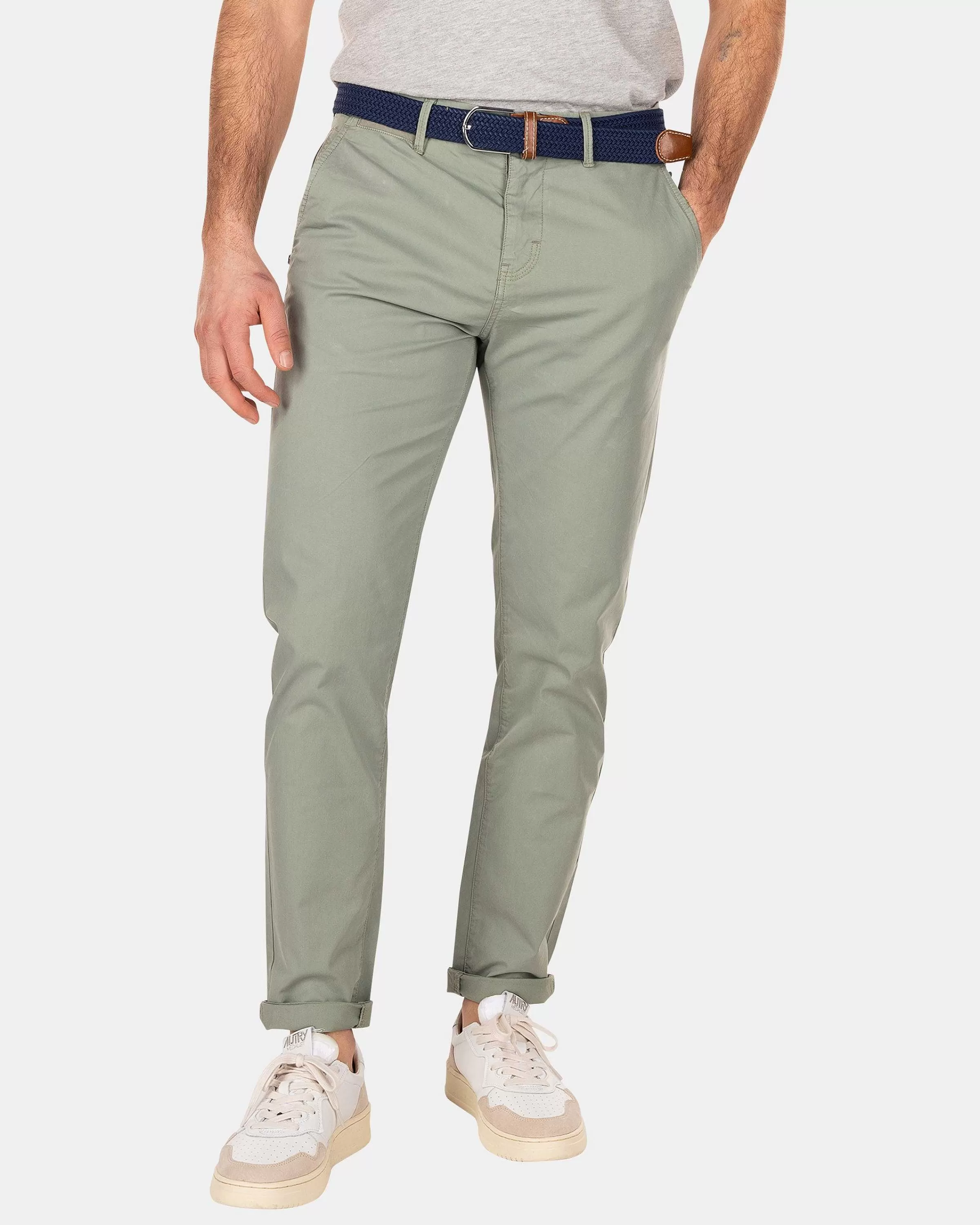 NZA New Zealand Auckland Broeken | Katoenen Chino Met Stretch-Mellow Army