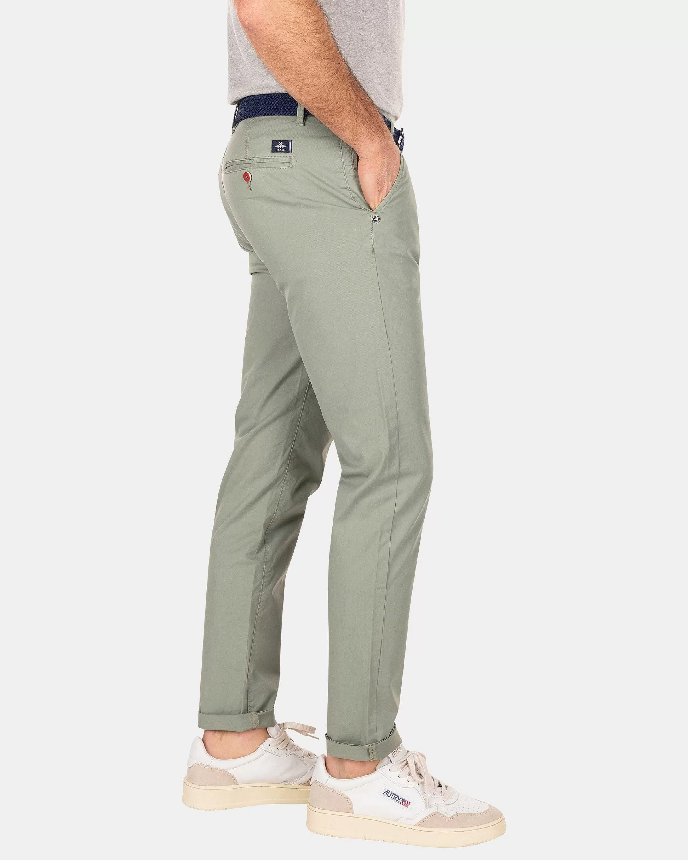 NZA New Zealand Auckland Broeken | Katoenen Chino Met Stretch-Mellow Army