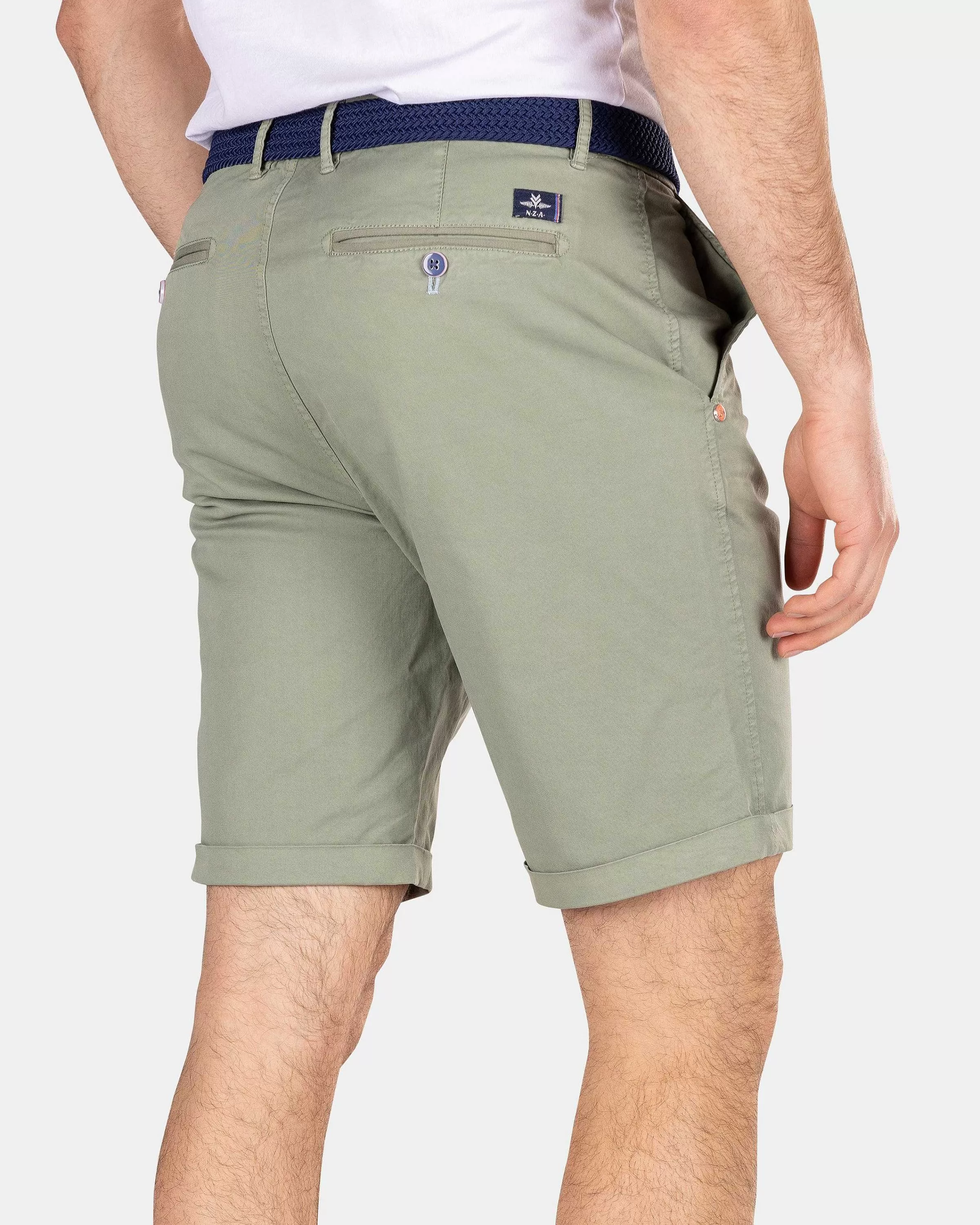 NZA New Zealand Auckland Broeken | Katoenen Chino Shorts-Mellow Army