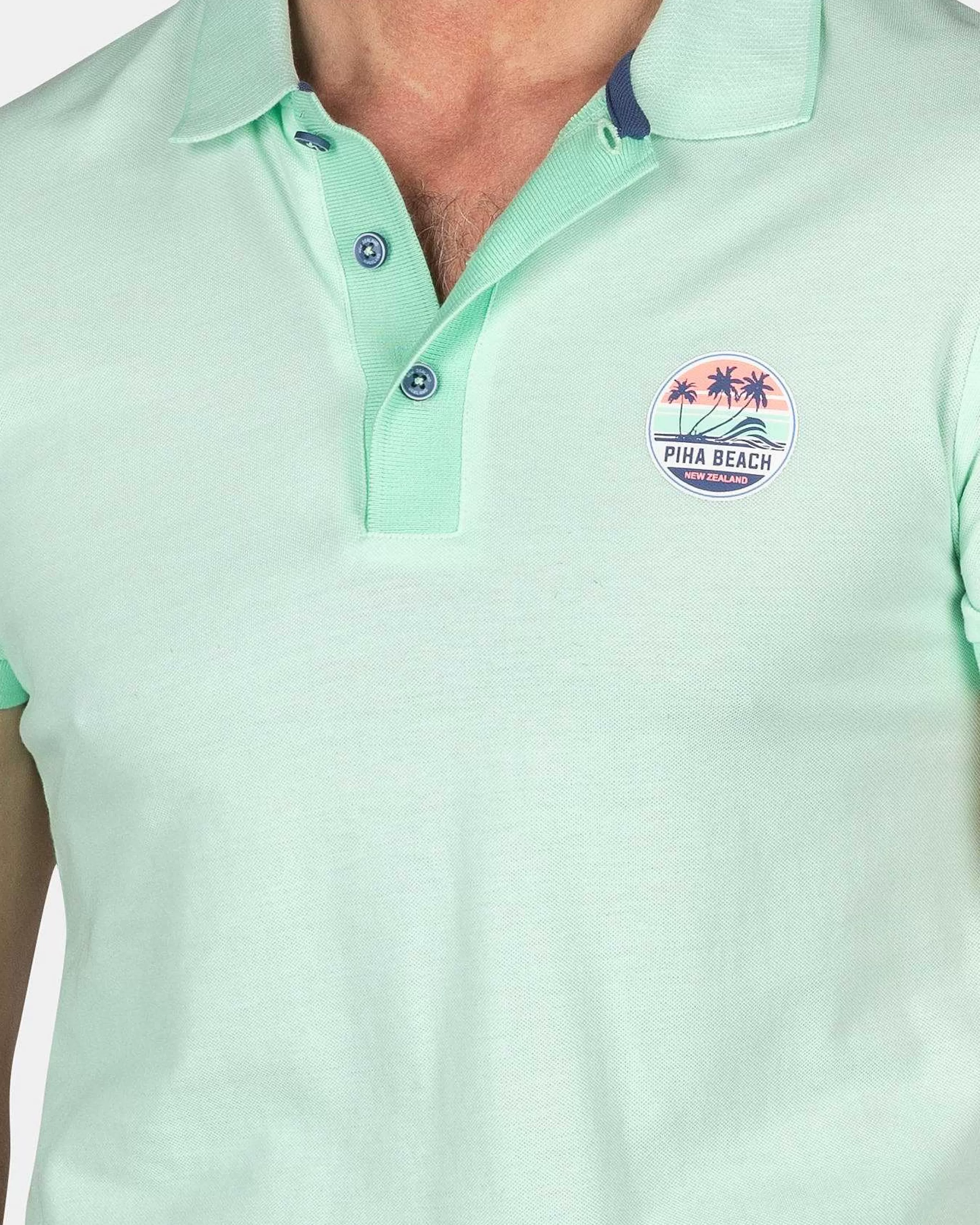 NZA New Zealand Auckland Polo-Shirts | Katoenen Effen Polo-Teal Green