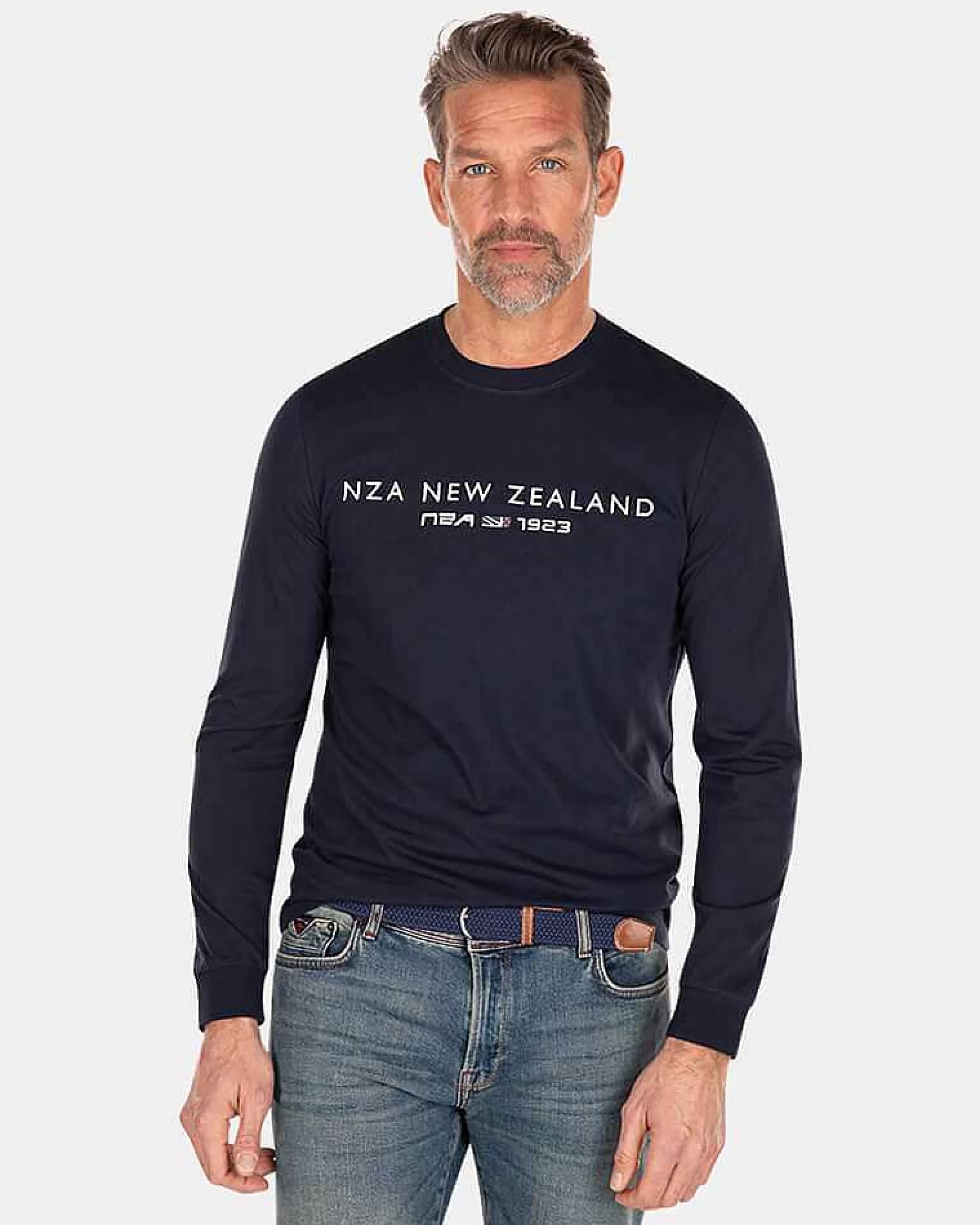 NZA New Zealand Auckland T-Shirts | Katoenen Longsleeve-Traditional Navy