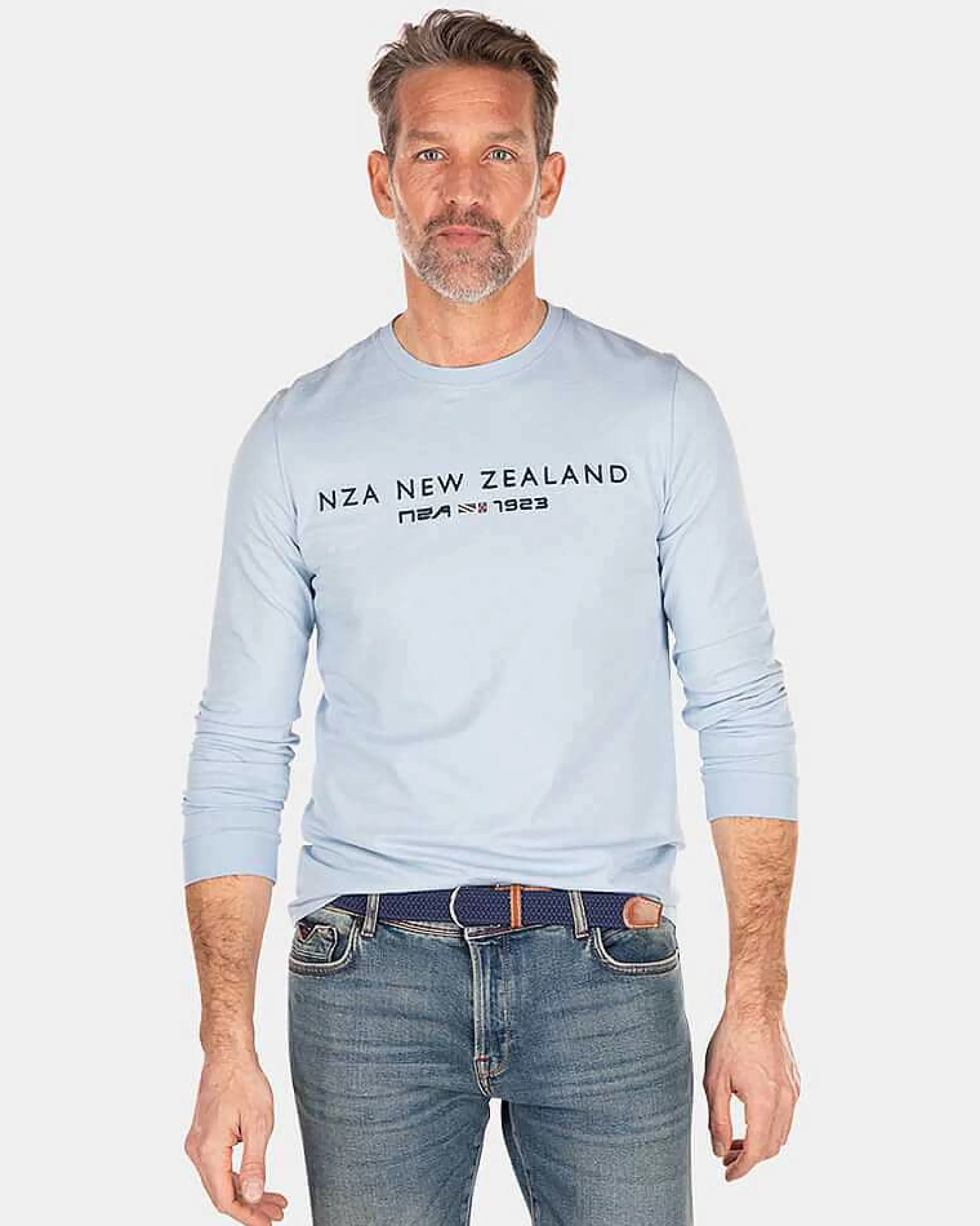 NZA New Zealand Auckland T-Shirts | Katoenen Longsleeve-Universal Blue