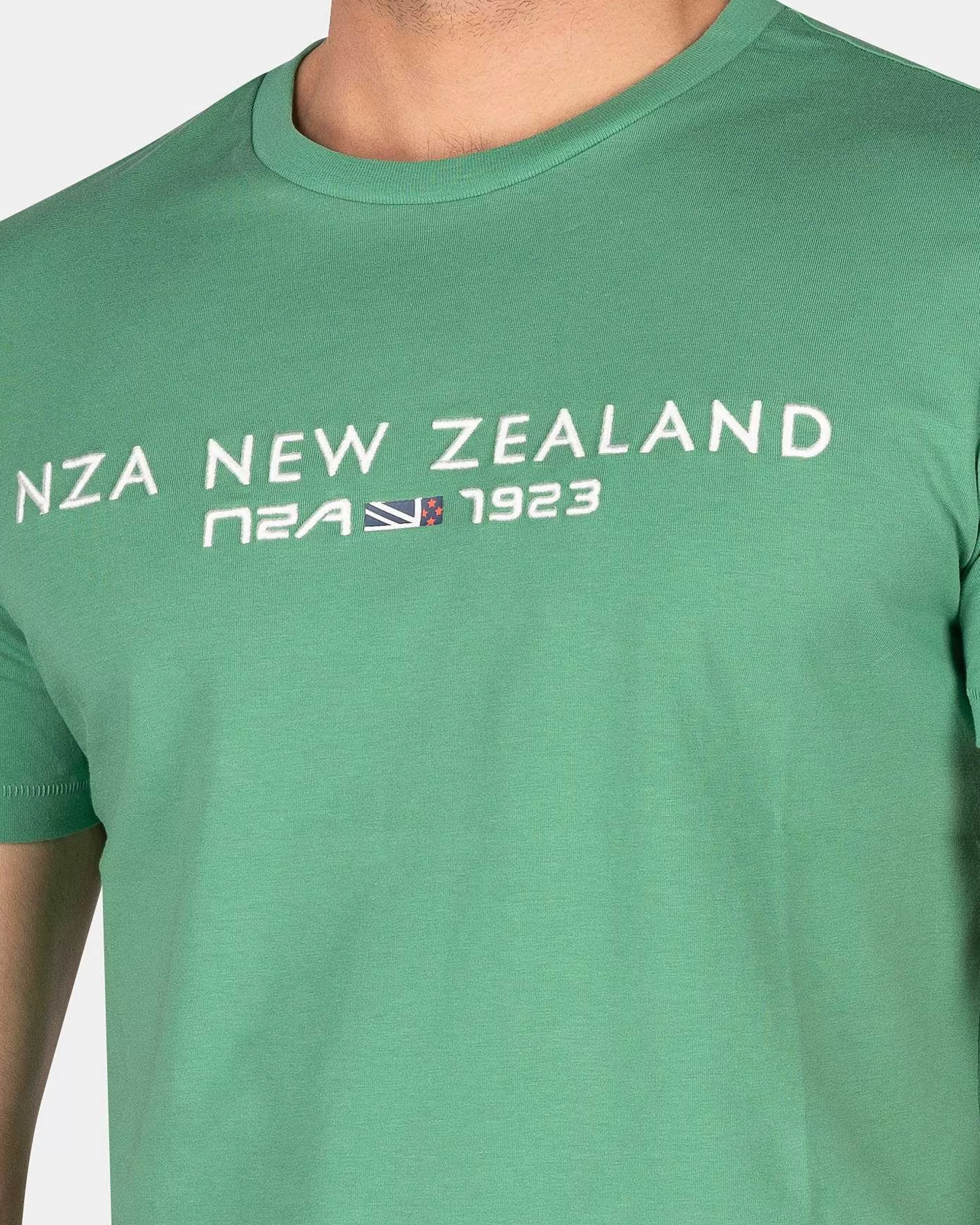 NZA New Zealand Auckland T-Shirts | Katoenen T-Shirt Met Logo-Amazon Green