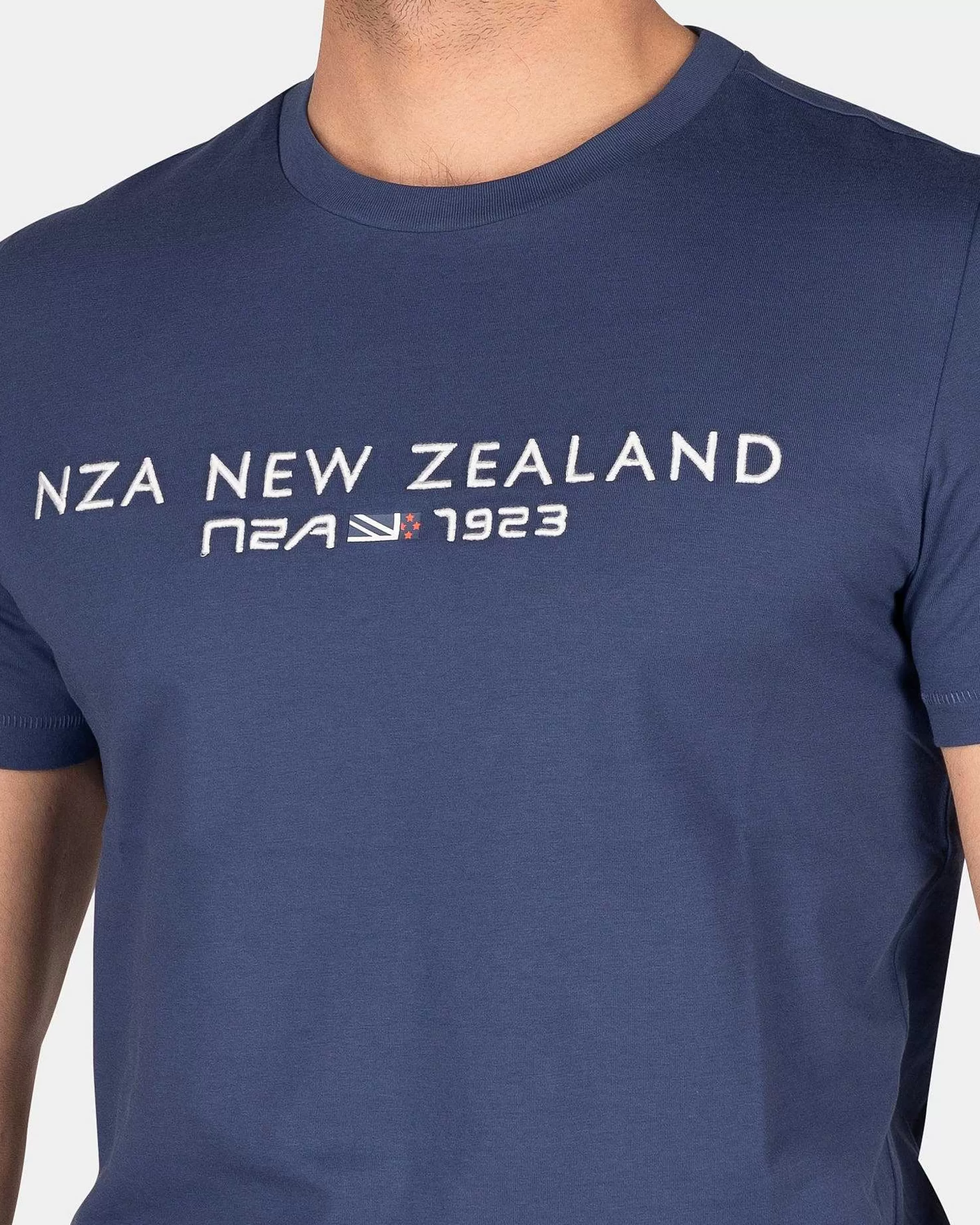 NZA New Zealand Auckland T-Shirts | Katoenen T-Shirt Met Logo-Dusk Navy