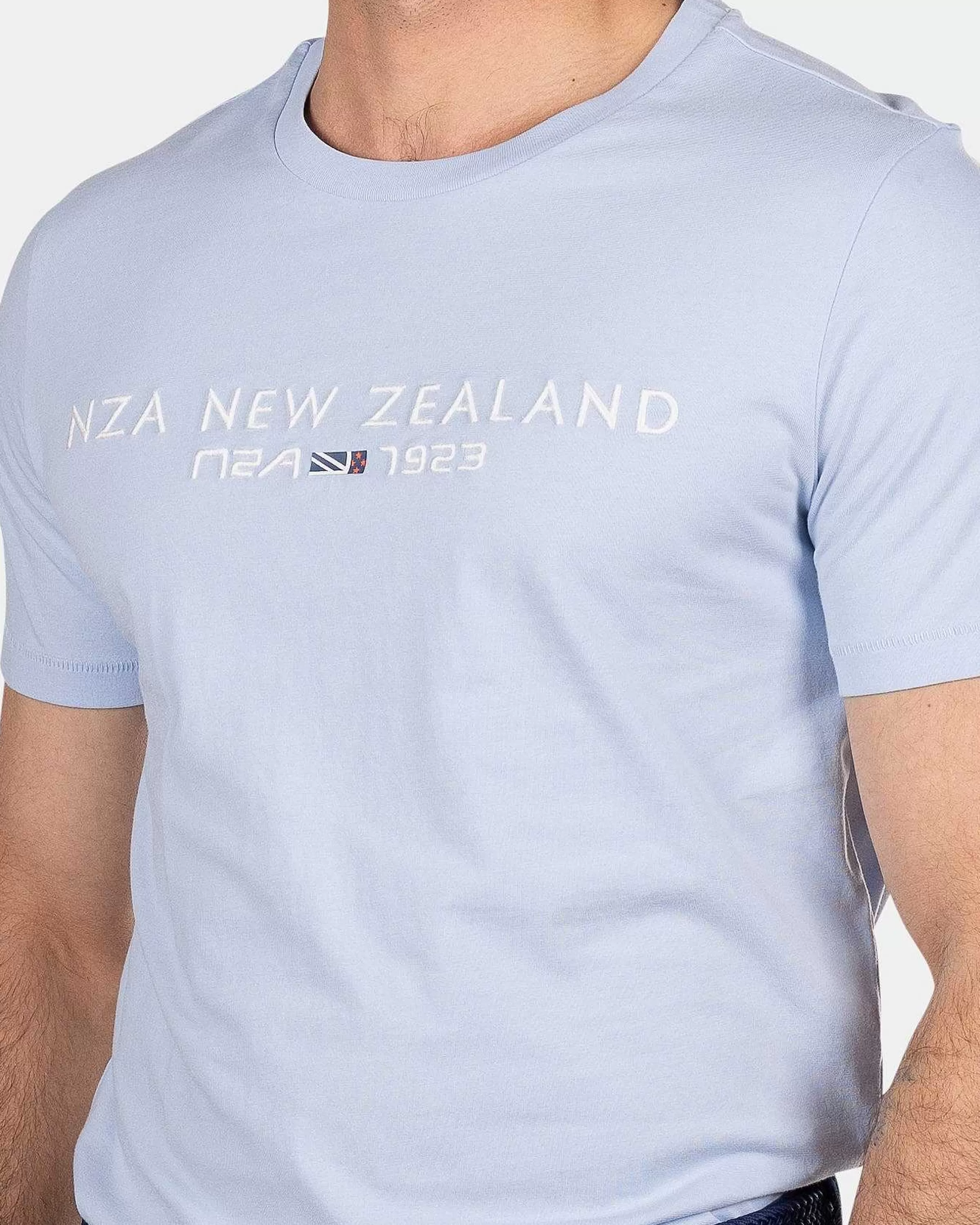 NZA New Zealand Auckland T-Shirts | Katoenen T-Shirt Met Logo-Rhythm Blue