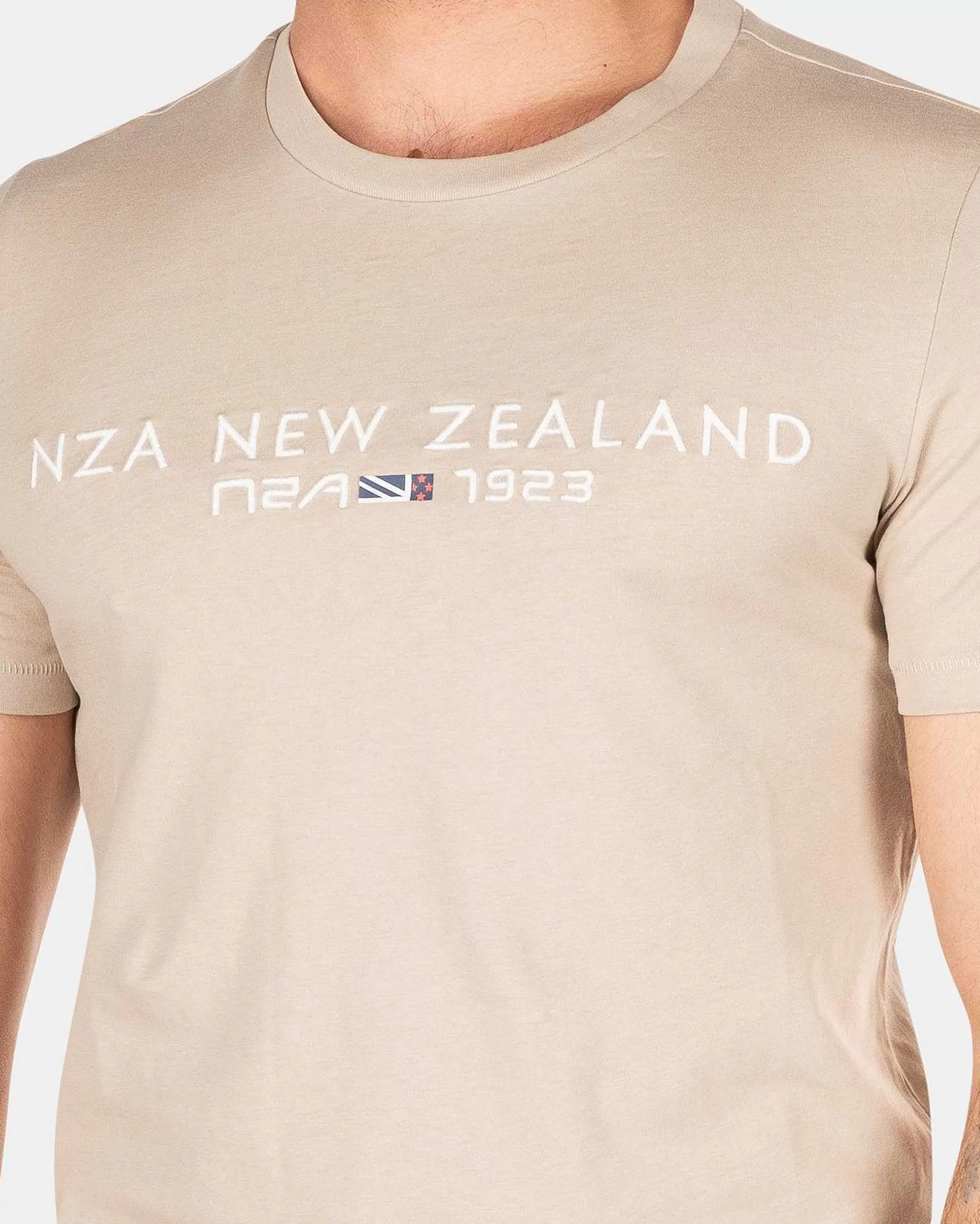 NZA New Zealand Auckland T-Shirts | Katoenen T-Shirt Met Logo-Shimmering Sand