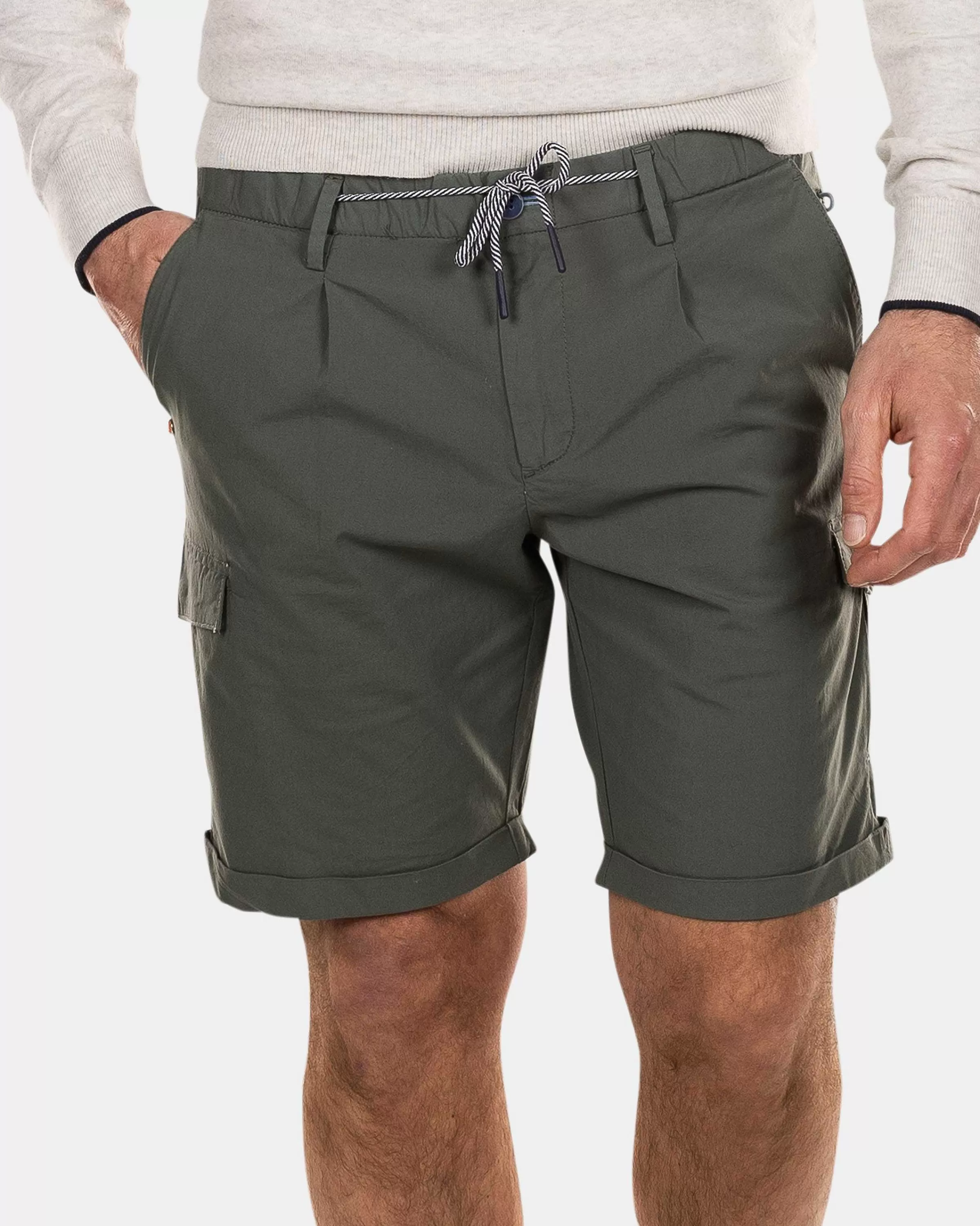 NZA New Zealand Auckland Broeken | Korte Cargo Broek-Chalk Green