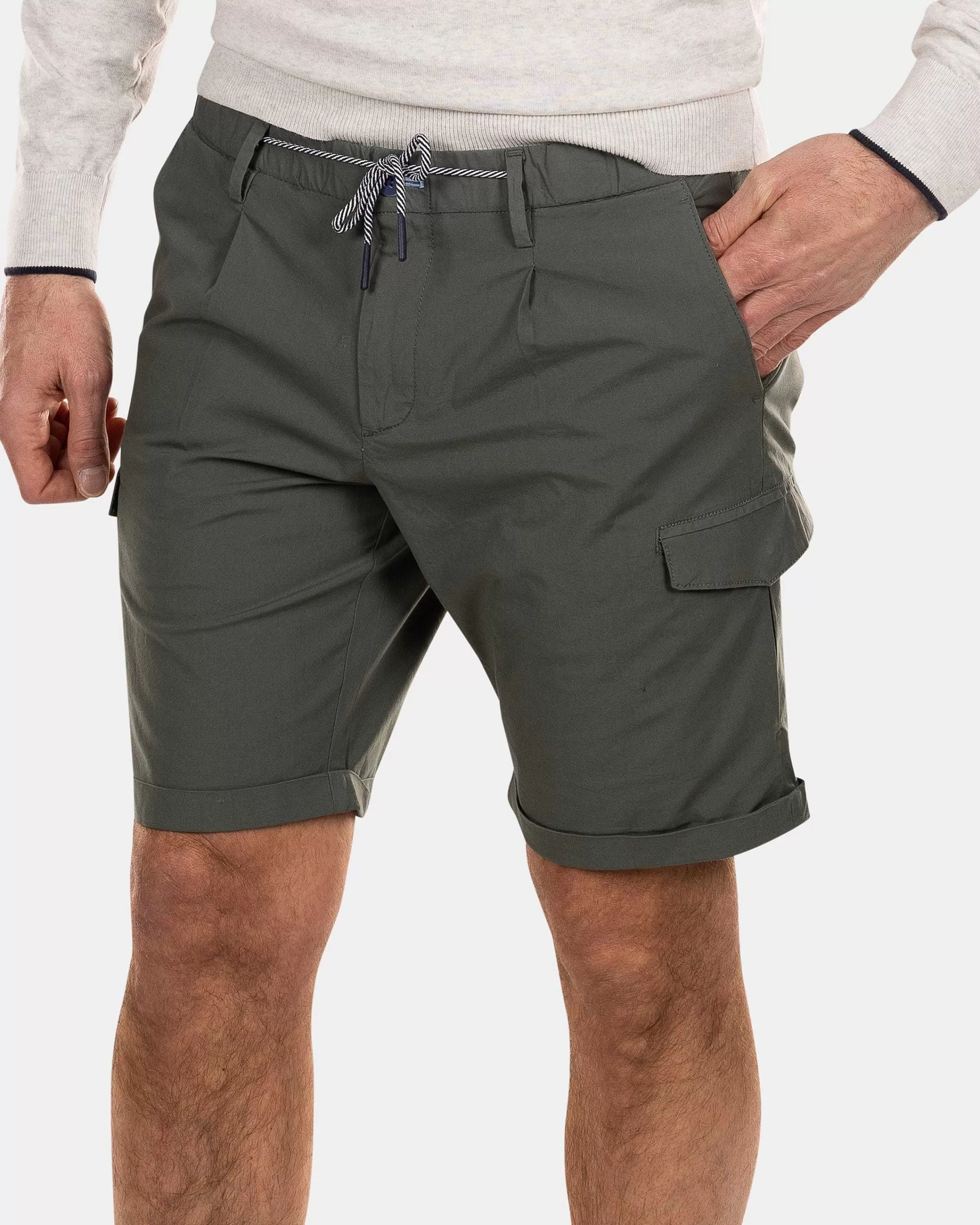 NZA New Zealand Auckland Broeken | Korte Cargo Broek-Chalk Green