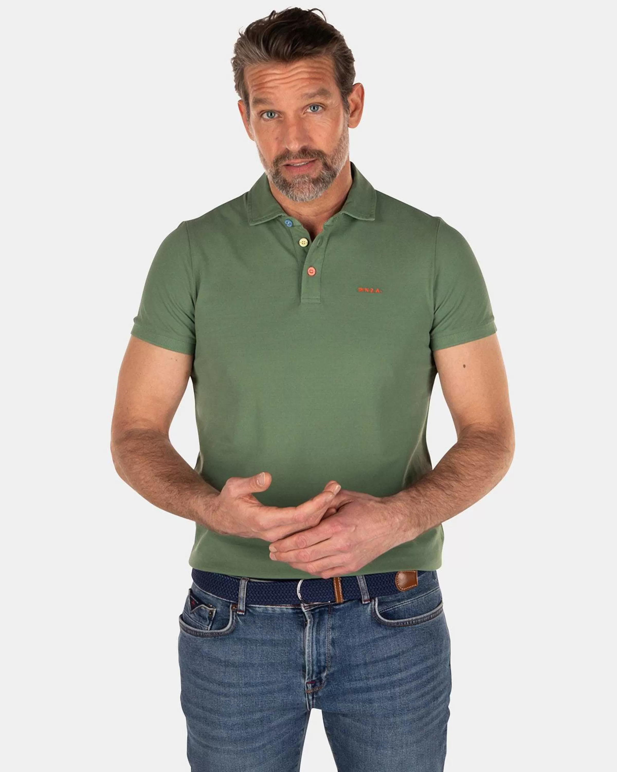 NZA New Zealand Auckland Polo-Shirts | Nza Heritage Polo Shirt-Active Army