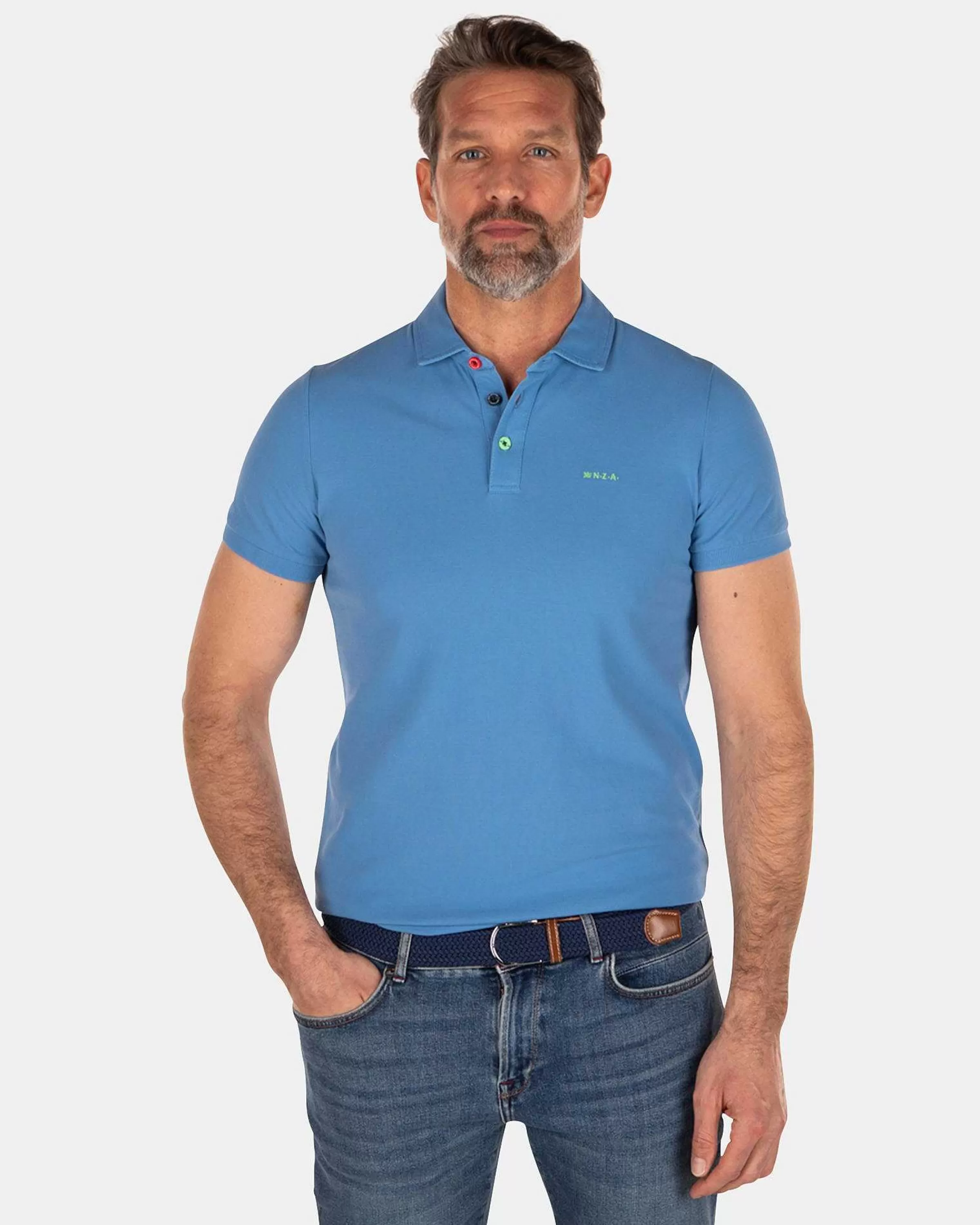 NZA New Zealand Auckland Polo-Shirts | Nza Heritage Polo Shirt-Full Blue