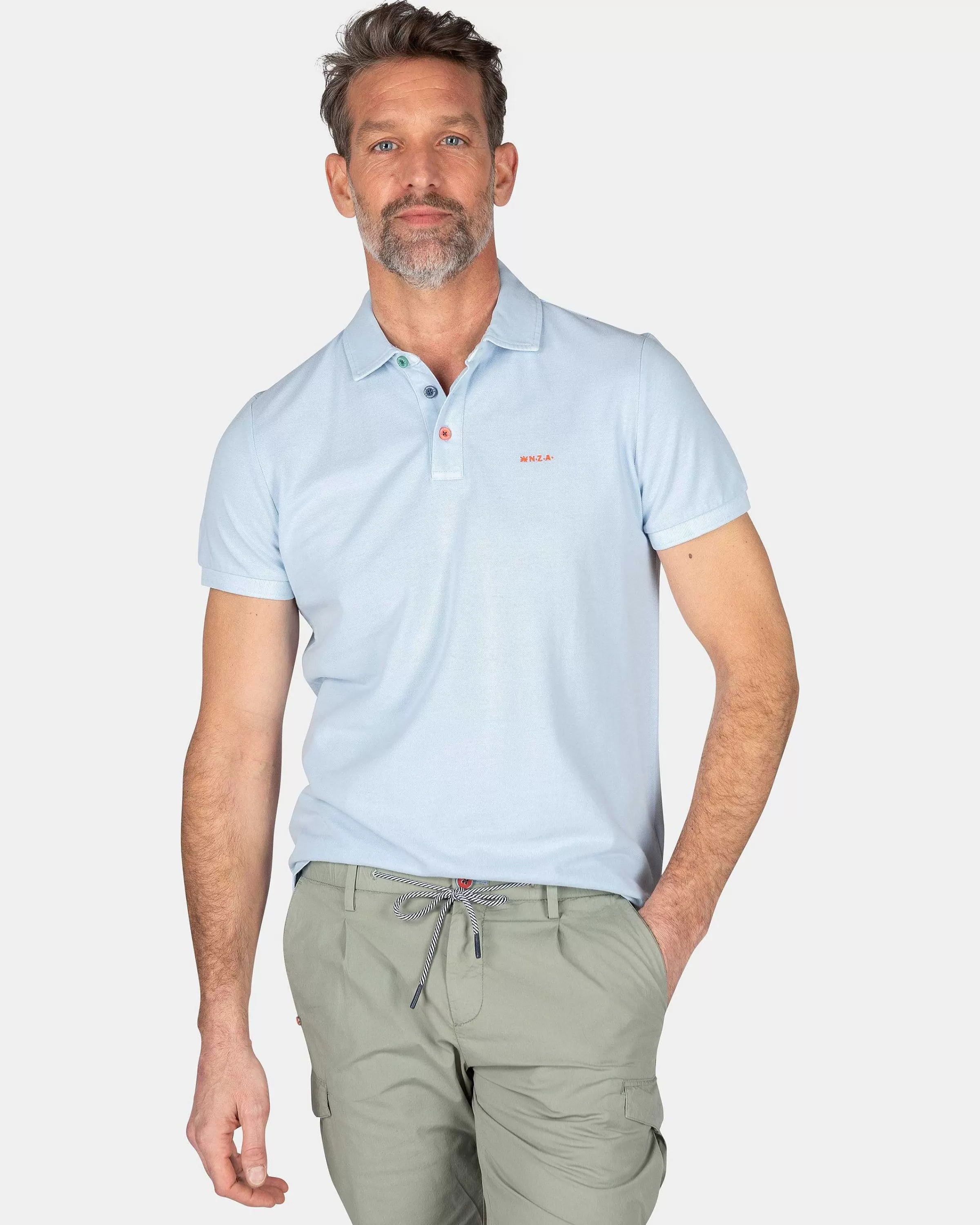 NZA New Zealand Auckland Polo-Shirts | Plain Cotton Polo-Rhythm Blue